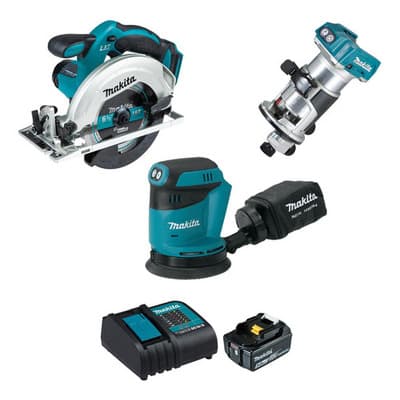 Makita Dlx3165st Kit Sierra Circular Lijadora Orbital Router Inalambrico Color Azul Verde Agua - $7,535.00 en Mercado Libre | PrecioMX