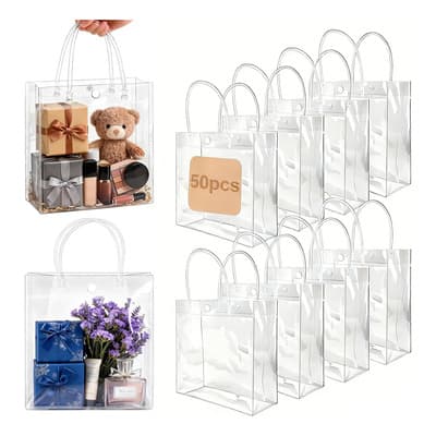 50 Bolsas De Transparentes Boda Bautizo Recuerdos bolsas ecologicas bolsas regalo Boda Bautizo Recuerdos Decoración De San Valentín Decoraciones para bodas baby showers Decoraciones para cumpleaños