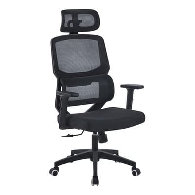 Silla De Escritorio Y Oficina Ergonomica Con Soporte Lumbar Color Negro Material del tapizado Malla