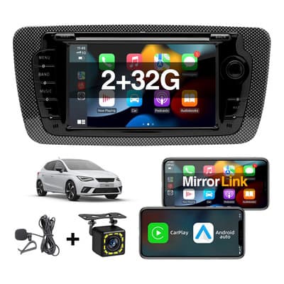 7''2+32g Carplay Auto Estéreo Pantalla Para Seat Ibiza 09-13