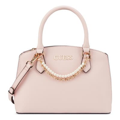 Bolsa Guess Satchel Mujer Jeanine Rosa Medio Eg996906-rop Acabado De Los Herrajes Níquel Diseño De La Tela Lisa