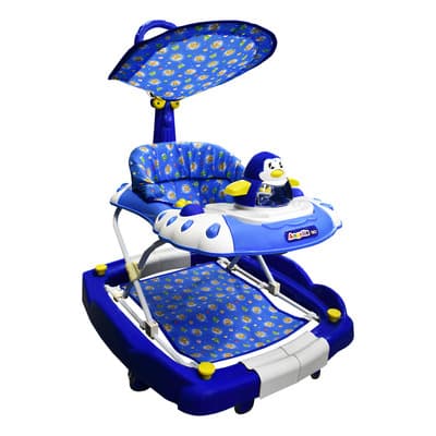 Andadera Mecedora Con Toldo Para Bebe Mecedora Pinguino Color Azul
