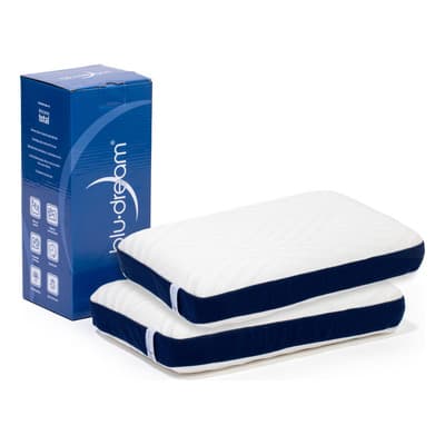 2 Pack Almohadas Blu Dream Memory Foam Personal 53x33 Cm Color Blanco