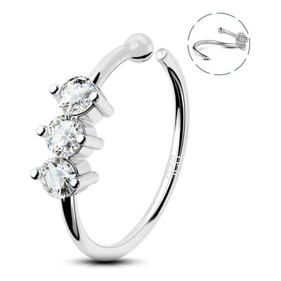 Piercing De Nariz Plata 925 Circonita Anillo De Aro Flexible Plateado - $360.99 en Mercado Libre | PrecioMX