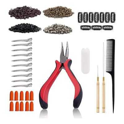 Solhogar Kit De Extensione De Cabello Con 400pcs Micro Ring Beads