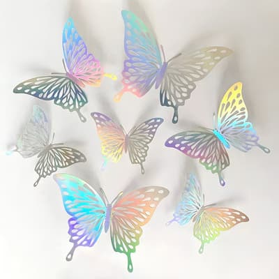 72pzs Mariposas Decorativas 3d Leawede Pared Metalicos Color Láser - $92.13 en Mercado Libre | PrecioMX