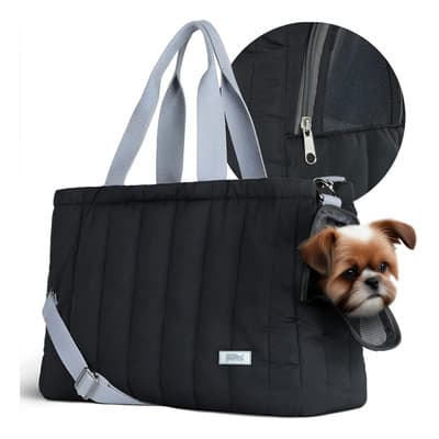 Mochila Bolsa Transportadora Perro Mascota Esquimal Pet Color Negro