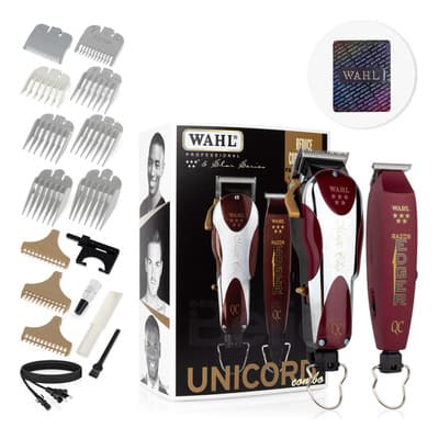 Máquina Wahl® Cortadora De Cabello Combo 5 Star Unicord Clipper Magic Y Trimmer Razor Edger Alámbricas Con Cable Desmontable Ideales Para Barbería Vino - $2,415.00 en Mercado Libre | PrecioMX
