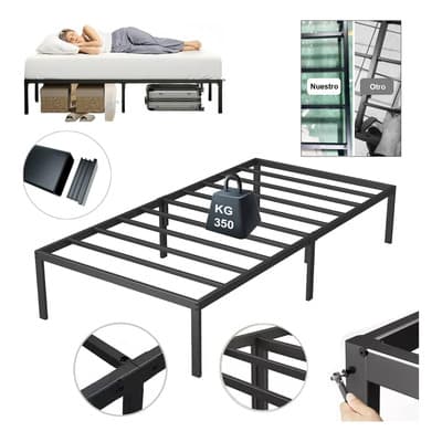 Jschen® Base De Cama Recamara Individual Metal Camas Recamaras Soporte De Cama De Plataforma 189*95*45.72cm Negro - $990.14 en Mercado Libre | PrecioMX