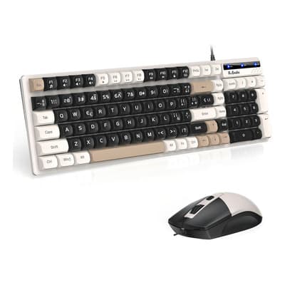 Kit Teclado Membrana Español 101 Teclas y Mouse USB Negro K SNAKE KM100 1600dpi