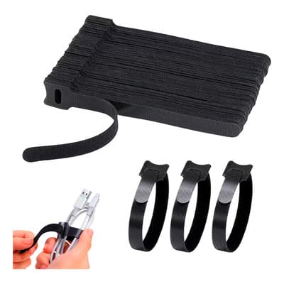 Cincho Brida Sujeta Cables Organizador Reutilizable 100pzs Color Negro