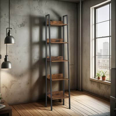 Estantería Escalera Vasagle De 5 Niveles Color Marrón