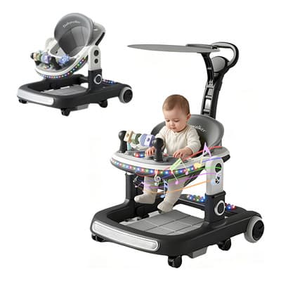 Andadera Musical Bebé Juguetes Interactiva Plegable Portátil Color Negro