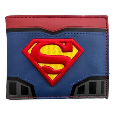 Cartera Superman Billetera De Hombre Logo Dc Comics Color Azul