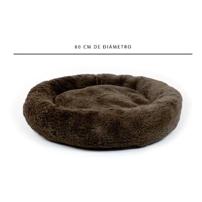 Cama Grande Tipo Dona Anti Estrés Para Perro Café