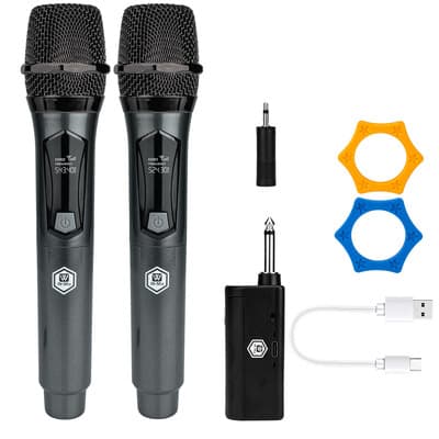 Micrófono Inalámbrico Karaoke Dinámico Winmix 2 Piezas Recargable Gris - $454.99 en Mercado Libre | PrecioMX