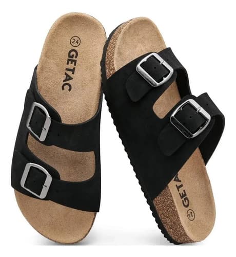 Sandalias Corcho Chanclas Mujer Hombre Piel Broche Ajustable - $290.40 en Mercado Libre | PrecioMX