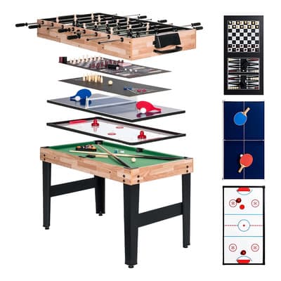 Mesa Multijuegos 10 En 1 Futbolito Billar Hockey Bolos Y Más Color Marrón Claro - $3,999.20 en Mercado Libre | PrecioMX