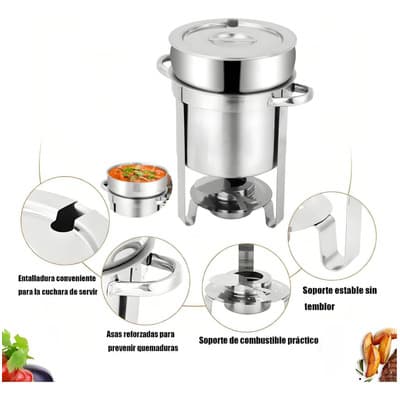 Bufetera Para Sopa Redonda De Acero Inoxidable Con Tapa 11 L,bufetera De Acero Inoxidable - $1,356.06 en Mercado Libre | PrecioMX