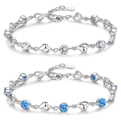 Fuezoiu 2pz Pulseras Brazaletes Plata Forma Corazón Ajustable Joyeria Moda Mujer San Valentín Regalo 21.5 Cm - $92.40 en Mercado Libre | PrecioMX