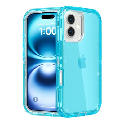 Funda Case De Uso Rudo 360 Para iPhone Transparente Antigolpes Con Marco Frontal 3 En 1 Desarmable Tpu + Pc Engrosamiento Múltiple Para Evitar Caídas Para iPhone 16 Azul Orilwoya - $98.00 en Mercado Libre | PrecioMX