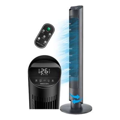 Ventilador De Torre Beckon Turbo Force 102cm Control Remoto Estructura Negro Diámetro 30 Cm Material De Las Aspas Plástico Reforzado