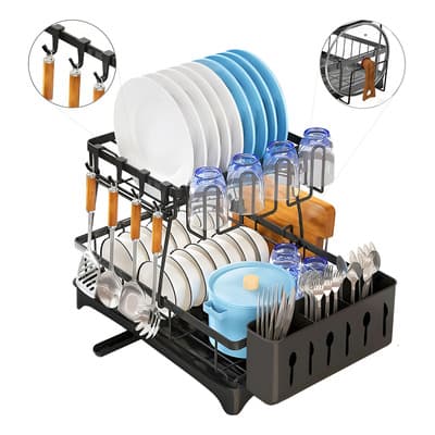 Escurridor De Platos Y Trastes Organizador De 2 Niveles Negro - $292.94 en Mercado Libre | PrecioMX