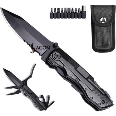 Lagom Navajas Y Cuchillos Tácticos Navaja Multifuncional De Bolsillo 14 Herramientas Abrebotellas, Sierra Y Destornillador - Única Mano Para Camping Y Supervivencia - Regalo Para Hombres Negro - $168.00 en Mercado Libre | PrecioMX