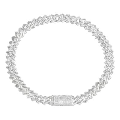Pulsera Dama Cubana Miami Zirconias Baguette Caja Plata 925 Color Blanco Diámetro 6 Cm Largo 20 Cm - $2,319.99 en Mercado Libre | PrecioMX