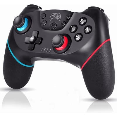 Gamepad Inalámbrico YAWPGN para Nintendo Switch con Bluetooth Negro Control Inalámbrico para Switch Pro, Fotgear Joystick Remoto Bluetooth para Consola Switch, Gamepad con Turbo Gyro Axis y Dual Shock