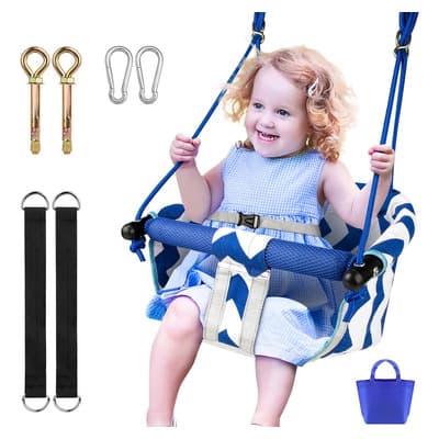 Columpio Infantil Meng Wei Jardín Seguro Ajustable Resistente 40kg Azul
