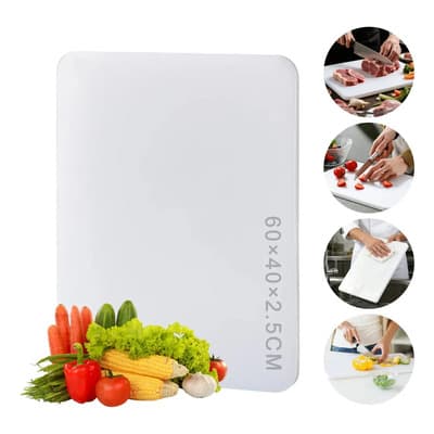 Tabla Para Picar Cortar 60x40x2.5cm Alimentos De Cocina Colgable Antibacterial Y Antimoho Sin Daño A Cuchilla Facil De Limpiar Alta Densidad Dureza Preparación De Alimentos Blanco