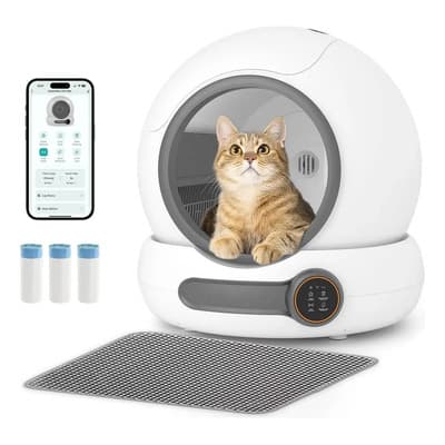 Lavabo automático de arena para gatos de limpieza grande, con control de aplicación, desodorización inteligente, lavabo automático de arena para gatos multifuncional