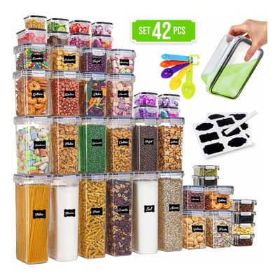 Recipientes Herméticos De Almacenamiento De Cocina 42 Pz Color Transparente - $779.00 en Mercado Libre | PrecioMX