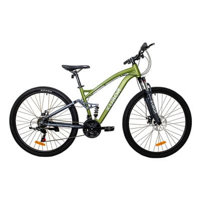 Bicicleta de Montaña Rodada 29 Doble Suspensión Kubor Mallory Color Verde, Cuadro de Aluminio, Componentes Shimano, Frenos de Disco, Velocidades Múltiples y Diseño para Terrenos Extremos MTB Premium