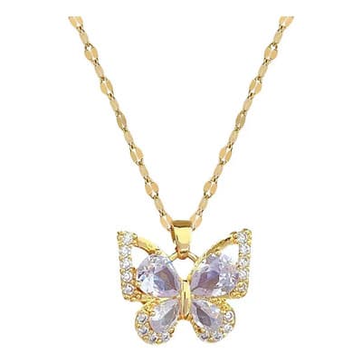 Collar Vowstone Con Dije De Mariposa Para Mujer Chapado En Oro Joyería Fina Elegante Moderna Resistente Ideal Para Regalo Dorado - $167.00 en Mercado Libre | PrecioMX