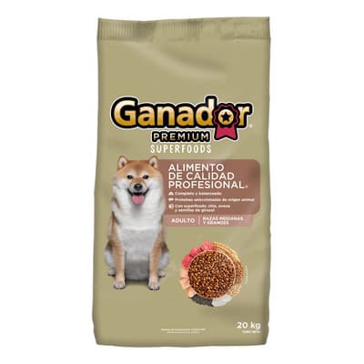 Alimento Premium Superfoods Para Perro Adulto Razas Medianas Y Grandes 20kg Ganador - $977.60 en Mercado Libre | PrecioMX