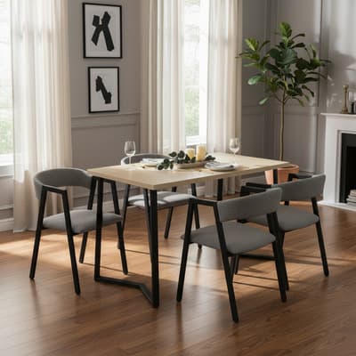 Juego De Comedor 4 Sillas Mesa Rectangular Cocina Cafetería Color Beige Kingshouse Salvia - $3,839.00 en Mercado Libre | PrecioMX