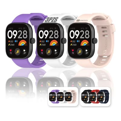 Zcgoingtech 3 Correa Silicón Para Redmi Watch 5/4 Y Xiaomi Band 9/8 Pro.rosa/blanco/púrpura