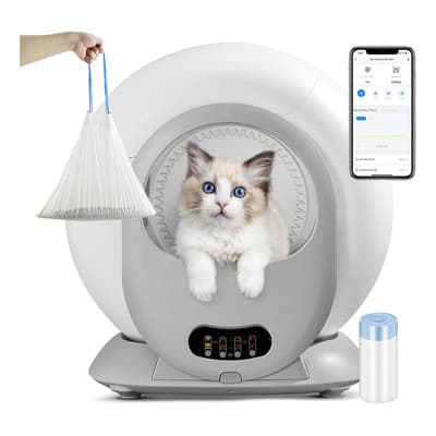 Rwguddshop Arenero Para Gato Autolimpiable, Inteligente Arenero Automatico Gatos Caja Dearena Extragrande De 65l+9l Cuenta Con Esterilización, Control De Aplicación Wifi