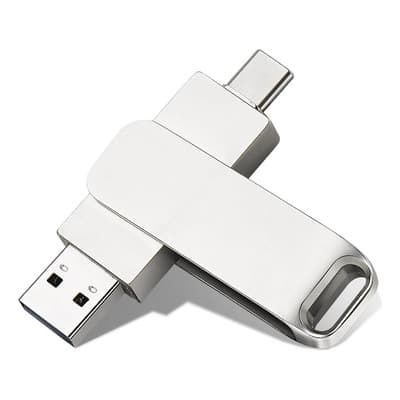 Memoria Usb 128G,compatible Con Interfaces Type-c + Usb.plug & Play,resistente Aluminio Plateado,almacenamiento Gran Capacidad Para Videos, Fotos Y Música,para iPhone/android/tableta/windows.