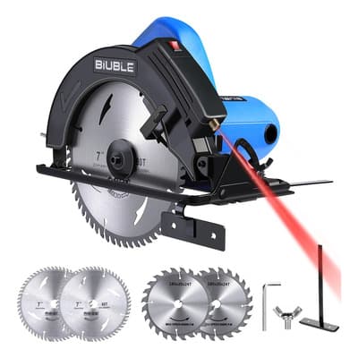 Sierra Circular Eléctrica Con Láser Biuble 1850W 190mm 4 Discos TCT