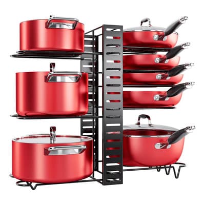 Novangua Organizador Ollas Y Sartenes Ajustable Estante De 8 Niveles Color Negro, Organizador De Sartenes, Organizador Para Cocina, Estante De Almacenamiento Cocina, 3 Métodos De Bricolaje - $216.60 en Mercado Libre | PrecioMX