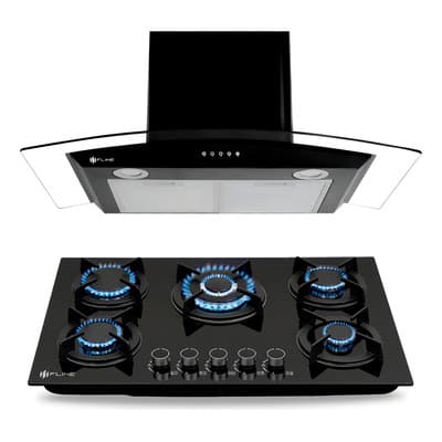 Combo Parrilla De Gas Y Campana Extractora 76 Cm | Os5aa76 Color Negro