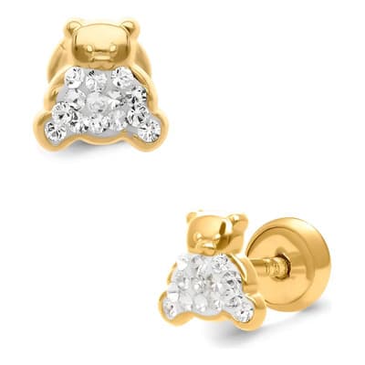 Broqueles Bizzarro De Osito Oro Amarillo 14k Con Zirconias Dorado - $2,295.00 en Mercado Libre | PrecioMX