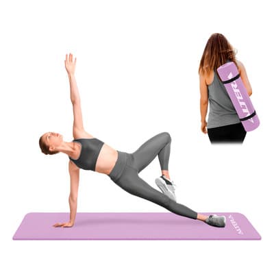 Tapete Yoga Mat Fitnes Ejercicio Antideslizante Grosor 1.4cm Color Morado