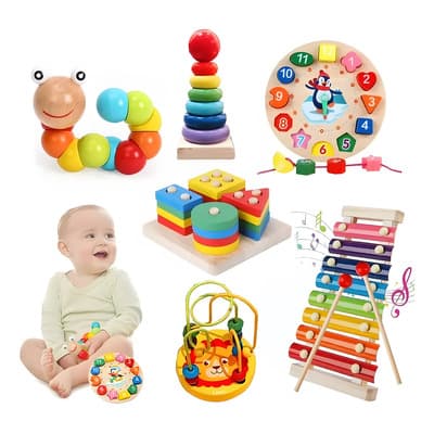 Ycrigns® Paquete Didáctico Infantil Estimulación Temprana 6 Piezas Incluye Sonajero, Mordedera Y Libro De Tela Juguetes Para Bebés 0-12 Meses Material Super Suave Y Lavable Regalo Ideal Para Recién - $186.76 en Mercado Libre | PrecioMX
