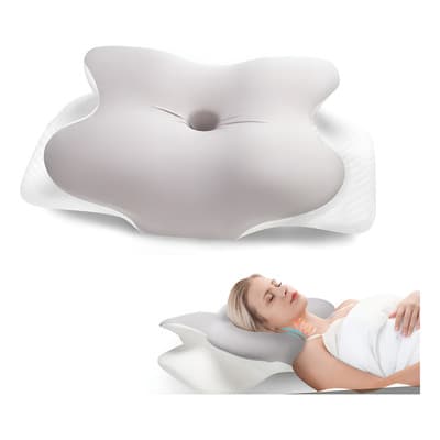 Almohada Ortopédica Cervical Meeyoga NP2024 Memory Foam Gel Gris Cuello y Soporte