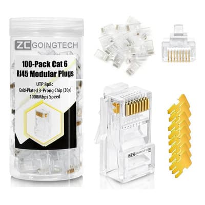 Zcgoingtech 100pzs Conector Rj45 Cat6 Ftp Sin Blindaje Red 1 Gbps Pc Ecológica - $137.08 en Mercado Libre | PrecioMX