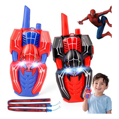 Btootb Spider Walkie Talkie Para Niños Radio Juguete 1000ft Color Azul Negro, Regalos Para Niños Azul Y Negro